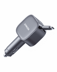 Anker USB-C Kfz-Ladegerät, 75W Max. Ultra-kompaktes Typ-C Kfz-Schnellladegerät, Integriertes einziehbares Kabel, Autonetzteil für iPhone 16/15 Serie, MacBook Pro/Air, iPad, Galaxy, AirPods Angebot bei HelloDeals