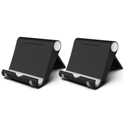 FadyDail Handy Ständer Faltbar 2 Stück, Verstellbarer Handy Halterung Tisch Kompatibel mit iPhone 16/15/14/13/12/11 Pro Max SE Xs, Samsung/Huawei/Tablet und Anderen Smartphones (4-9,7 Zoll) Schwarz Angebot bei HelloDeals