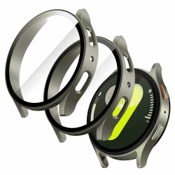 JETech Hülle mit Schutzfolie für Samsung Galaxy Watch 7 44mm, Gesamt Schutzhülle, Eingebaut Gehärteter Glas Displayschutz Hohe Empfindlichkeit, 2 Stück (Grün) Grün 44mm Angebot bei HelloDeals