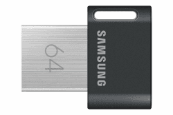 Samsung FIT Plus USB-Stick Typ-A, 64 GB, 300 MB/s Lesen, 30 MB/s Schreiben, kompakter USB 3.1 Speicherstick mit Schlüsselring, Gray, MUF-64AB/APC Single 64 GB FIT Plus