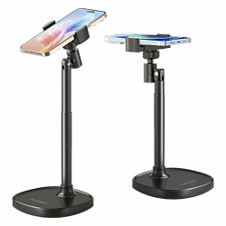 PUJUDODA Handyhalterung Tisch,Mehrwinklig Verstellbarer Handyhalter,Einziehbarer Aluminium Handy Ständer Tisch für iPhone15/14/13/12/11,Galaxy usw. Schwarz Angebot bei HelloDeals