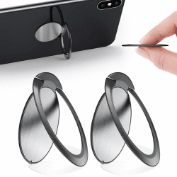 yuejuhe 2 Stück Handy Ring Halterung, 360 Grad Drehung 1,8 mm Ultradünner Ring Ständer, Handy Halterung Finger für Smartphone, Magnetische Autohalterung Dunkelgrau x 2 Angebot bei HelloDeals