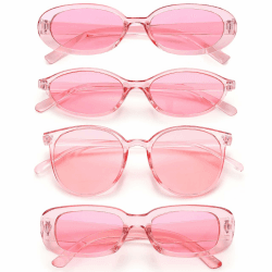 Dwenarry Sonnenbrille Party Vintage Sonnenbrillen Set für Herren Damen Brille Retro 90er Lustige Party Brillen Frauen 4 Stücke Sonnenbrille Rosa Angebot bei HelloDeals