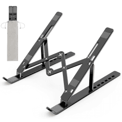 Laptop Ständer, Faltbarer Aluminium Notebook Ständer, Höhenverstellbarer Laptopständer Belüftet Kühlung Laptop Halterung für MacBook Pro/Air, HP, Sony, Dell,alle 10-15,6 ” Laptops, Tablets-Schwarz Angebot bei HelloDeals