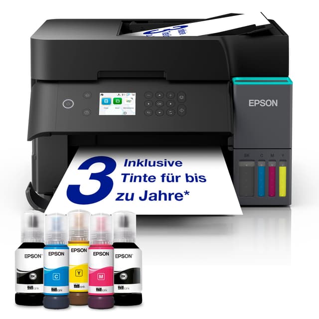 EcoTank ET-3950 A4-Multifunktionsdrucker mit Wi-Fi & AirPrint Tintentank, automatischem Dokumenteneinzug, beidseitigem Druck, Scannen & Kopieren, bis zu 3 Jahre Tinte im Lieferumfang enthalten