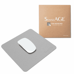 SenseAGE klein Mauspad 22x22cm | 0.2cm Ultradünnes Mousepad | Unterlage für Laser-/Kabel/Kabellos Maus | klein Mouse Mat ideal für Büro und Homeoffice | Slim Mausmatte (Hellgrau (mit Logo)) Angebot bei HelloDeals