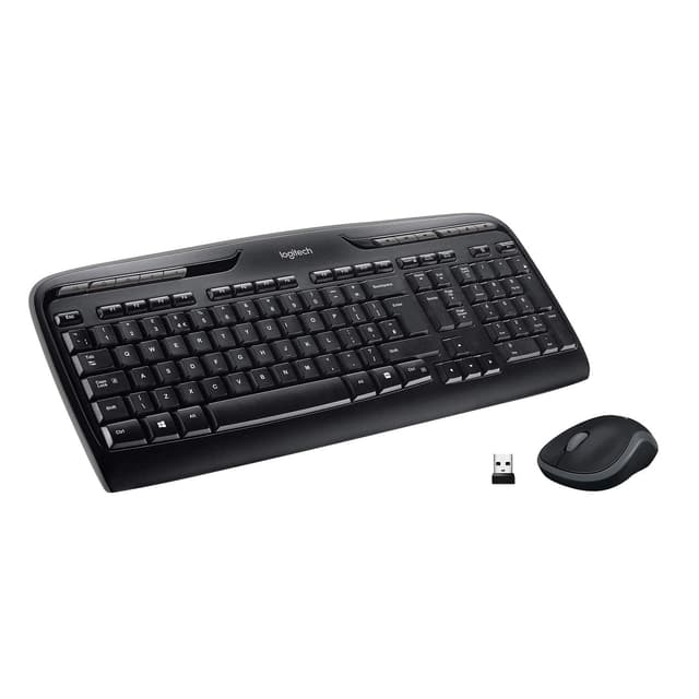 Logitech MK330 Kabelloses Tastatur-Maus-Set, 2.4 GHz Verbindung via USB-Empfänger, 4 programmierbare G-Tasten, 12 bis 24-Monate Batterielaufzeit, PC/Laptop, Deutsches QWERTZ-Layout - Schwarz
