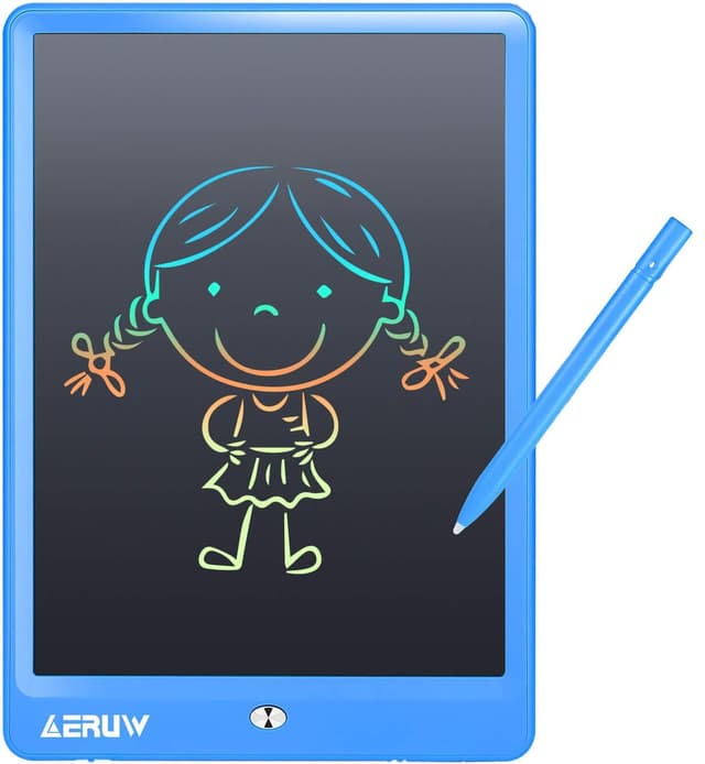LCD Schreibtafel 10 Zoll Maltafel Löschbare Elektronische Digitale Zeichenblock Doodle Board für Kinder, Schreibplatte Papierlos Grafiktablet Das Geschenke Kinder Geschenk Zeichentafel(Blau) Blau 10 Zoll