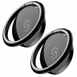 Syncwire Handy Fingerhalterung Smartphone Ring [2 Stück] Handy Ring [360 Grad Drehung] Handyring aus Metall Smartphone fingerhalten für iPhone, Samsung, Huawei, Xiaomi, LG, Sony und mehr - Schwarz Angebot bei HelloDeals