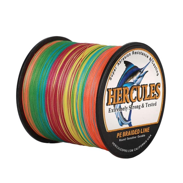 Hercules Super Cast 100m - 2000m 109-2196 Yards Geflochtene Angelschnur 6lb - 100lb Test für Salzwasser Süßwasser PE Geflecht Fischdraht Superline 4 Stränge Mehrfarbig 20lb/ 0.20mm/ 1000m (1094yds)