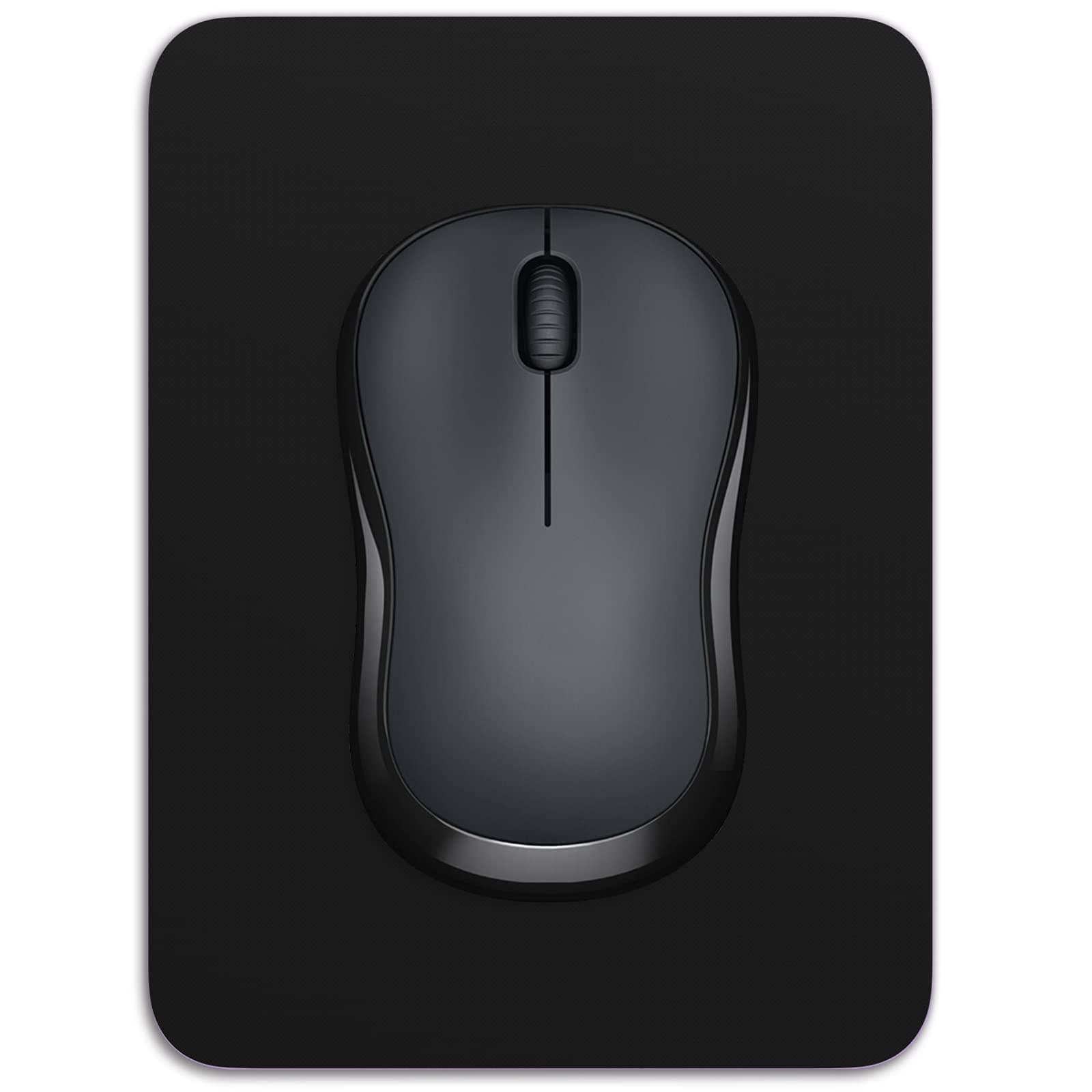 Dapesuom kleines Mauspad, 15,2 x 20,3 cm, mit Rutschfester Gummiunterseite, wasserdichtes Mini-Mauspad für Damen, Herren, kabellose Maus Laptops, Zuhause, Büro, Reisen, Tiefschwarz Tiefschwarz 200L x 150B mm