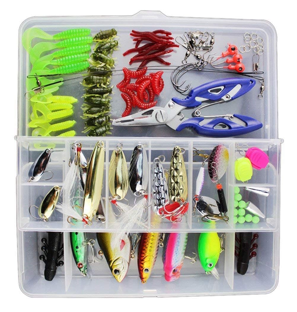 Vicloon Angeln Köder gemischt einschließlich Spinner, VIB, Höhenhaken, Einzelhaken, Drehgelenke, Zangen, Führer, etc. für Süßwasser-Salzwasser-Fischen 120 Stück Angebot bei HelloDeals
