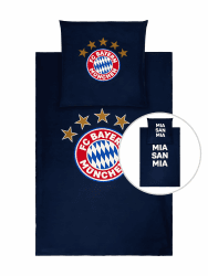 FC Bayern München Bettwäsche Glow in The Dark I 135x200 I Navy I Fußball Einheitsgröße Angebot bei HelloDeals