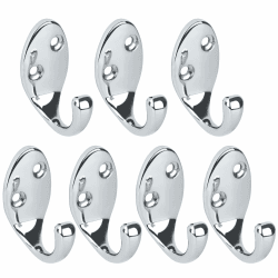 RICOO 7 x Garderobenhaken Silber Kleiderhaken Wand MH014-S7 Haken zum Einhängen Metallhaken Wandgarderobe Bademantel- & handtuchhaken zum Bohren Badhaken Badezimmerhaken Jakenhaken Angebot bei HelloDeals