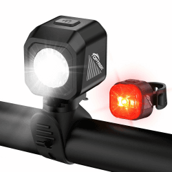 toptrek Fahrradlicht Set USB Aufladbar, StVZO zugelassen Fahrrad Lichter Led Set, IPX5 Wasserdicht Fahrradbeleuchtung Set, Batterie Aufforderung Schwach, Frontlicht & Rücklicht Set Angebot bei HelloDeals