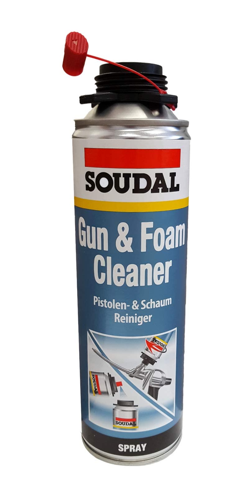 Soudal Profi Pistolenreiniger, Schaumreiniger 500ml (hochaktiver Reiniger zum Spülen Montagepistolen und frisch verarbeitetem PU Schaum) Angebot bei HelloDeals
