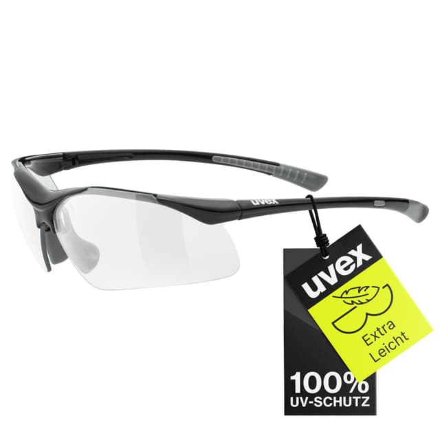 uvex Unisex Sportstyle 223 Sportbrille (1er Pack) Einheitsgröße Black Grey/Clear