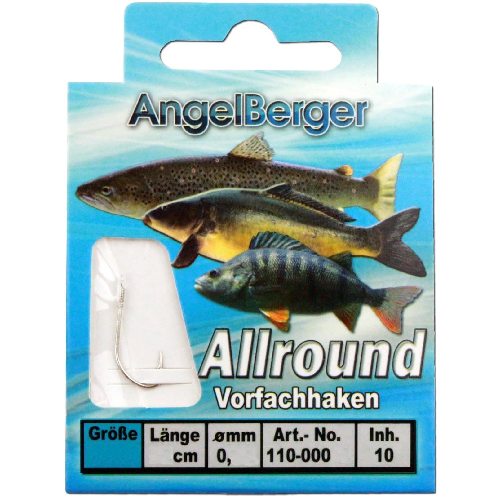 Angel Berger Vorfachhaken gebundene Haken Allround Gr.10 0.18mm