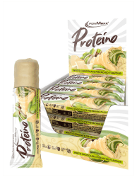 IronMaxx Proteino Proteinriegel 12x30g - White Chocolate Pistachio | High Protein Bar mit cremiger Füllung auf Waffelbasis | Zuckerreduziert glutenfrei palmölfrei Fitness Snack Angebot bei HelloDeals