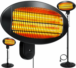 KESSER® Heizstrahler 2000 Watt ✓ Infrarot ✓ Standheizer ✓ Terrassenheizung ✓ Terassen ✓ Strahler ✓ Höhenverstellbar ✓ Quarzstrahler ✓ Innen - Außen ✓ Wickeltischheizstrahler (2000W - Schwarz) Angebot bei HelloDeals