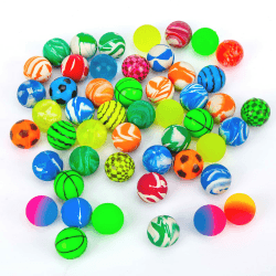 HAKACC 50 Stück Flummis für Kinder, 25mm Bunte Gummibälle aus Hartgummi, Ideal für Partyspiele, Kleinigkeiten Geschenke & Stressabbau Angebot bei HelloDeals