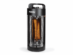 Perel Terrassen-Heizstrahler, 1200 W, Carbon, Kippschutz, 2 Heizstufen, spritzwassergeschützt, oszillierendes Design, Metall, Schwarz 56 x 26 x 26 cm Angebot bei HelloDeals