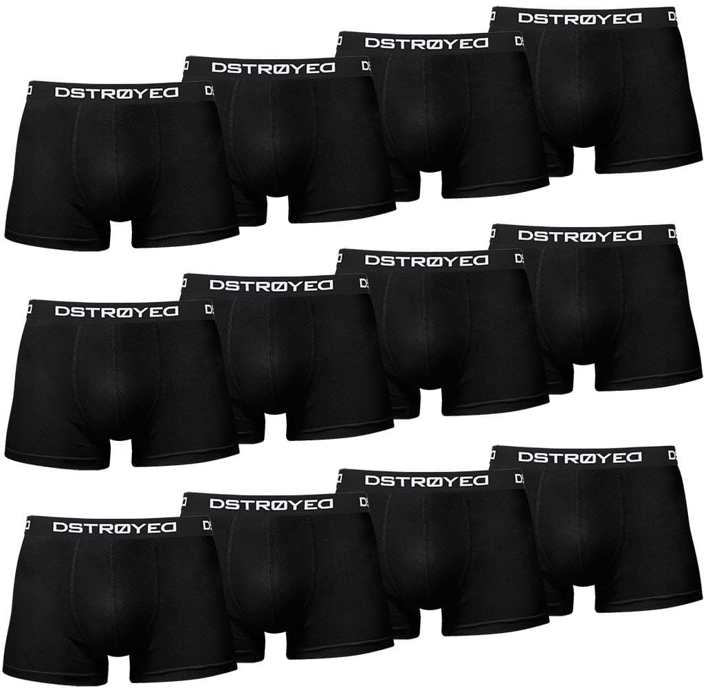 DSTROYED ® Boxershorts Herren 10-er / 12-er / 15-er / 8-er Pack S-5XL Unterhosen Männer Unterwäsche Men 318b 12er Set Schwarz XL Angebot bei HelloDeals