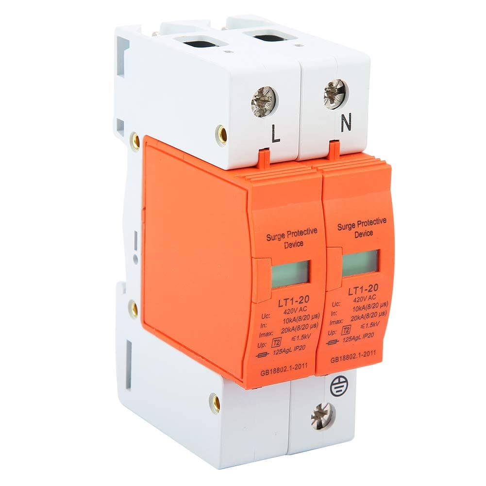 DEWIN Überspannungsableiter, Überspannungsschutz Hutschiene Hausüberspannungsschutz Niederspannungsableiter 2P 10kA - 20kA 420V AC Angebot bei HelloDeals