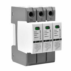 Heschen DC-Überspannungsschutzgerät für PV, WR-T1T2-DC, 3P 1000 VDC, In 20 KA, Iimp 7 KA, T1+T2-Typ, feuerfest, 35-mm-DIN-Schienenmontage, CE-gelistet