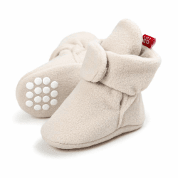 LACOFIA Kleinkind Baby Jungen Mädchen rutschfest Weiche Sohle Slipper Stiefel Winter Krabbelschuhe 6-12 Monate A Beige Angebot bei HelloDeals
