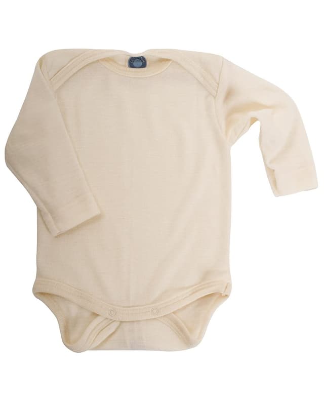 Cosilana, Baby Body Langarm, 70% Wolle, 30% Seide 50-56 Natur