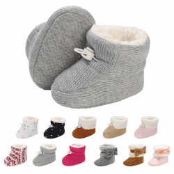 Tolaler Unisex-Baby Neugeborenes Fleece Booties, Verdicktes Futter Warme Baby Winterschuhe Verstellbare Rutschfeste mit Weicher Sohle Baby Booties/Alltagskleidung (0-18 Monate) 6-12 Monate C Grau Angebot bei HelloDeals