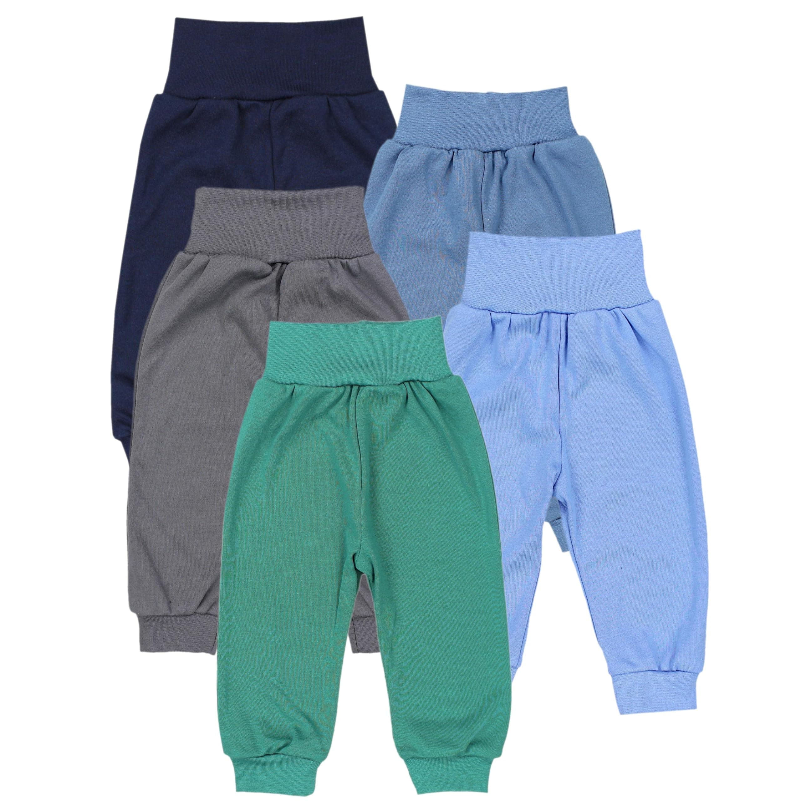 TupTam Pumphose Baby 5er Pack Unisex - Bequeme Baby Hose für Jungen und Mädchen aus Oeko-Tex Baumwolle 110 Dunkelgrün Jeans Blau Dunkelblau Graphite Angebot bei HelloDeals