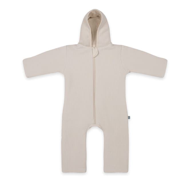 emma & noah Overall Baby, Mitwachsend, Baby Anzug mit Kapuze, Umschlagbare Beine und Ärmel, Wattiert und Gefüttert, Weich und Warm, Ideal für Herbst, Winter und Frühling 74-80 Essential Beige