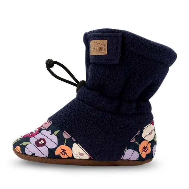 Jan & Jul Fleece Babystiefelchen, Stay-Put Baby-Krabbelschuh Slipper Winterblumen 12-18 Monate