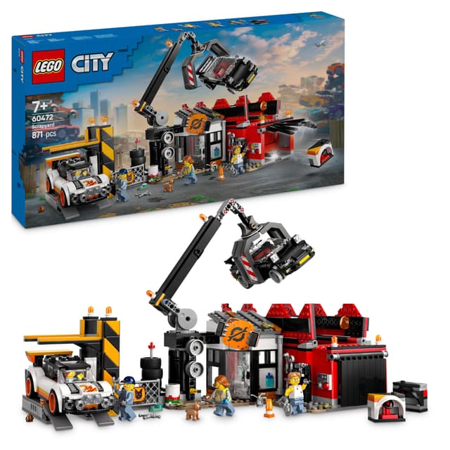 LEGO City 60472 Auto-Schrottplatz Bauspielzeug für Jungen und Mädchen ab 7 Jahren