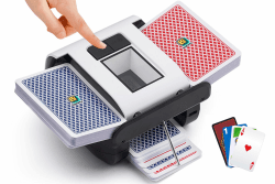 OUFUYU Kartenmischmaschine Elektrische, Automatischer Kartenmischer für 1–2 Decks One-Press Auto & Manueller Wiederaufladbar 2000mAh Geräuscharm für Poker UNO Blackjack Skip-BO Phase 10 Texas Hold'em Angebot bei HelloDeals