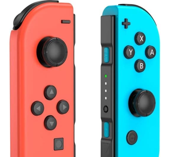 Mhwlhbx Ersatz L/R Switch Controller mit Switch/Lite/OLED-Konsole, Wireless Switch joycons unterstützt Dual Vibration, 6-Achs-Gyro, Wecken, Bewegungssteuerungen, Screenshot（Red＆Blue）