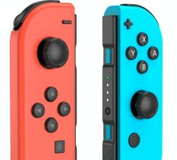 Mhwlhbx Ersatz L/R Switch Controller mit Switch/Lite/OLED-Konsole, Wireless Switch joycons unterstützt Dual Vibration, 6-Achs-Gyro, Wecken, Bewegungssteuerungen, Screenshot（Red＆Blue） Angebot bei HelloDeals