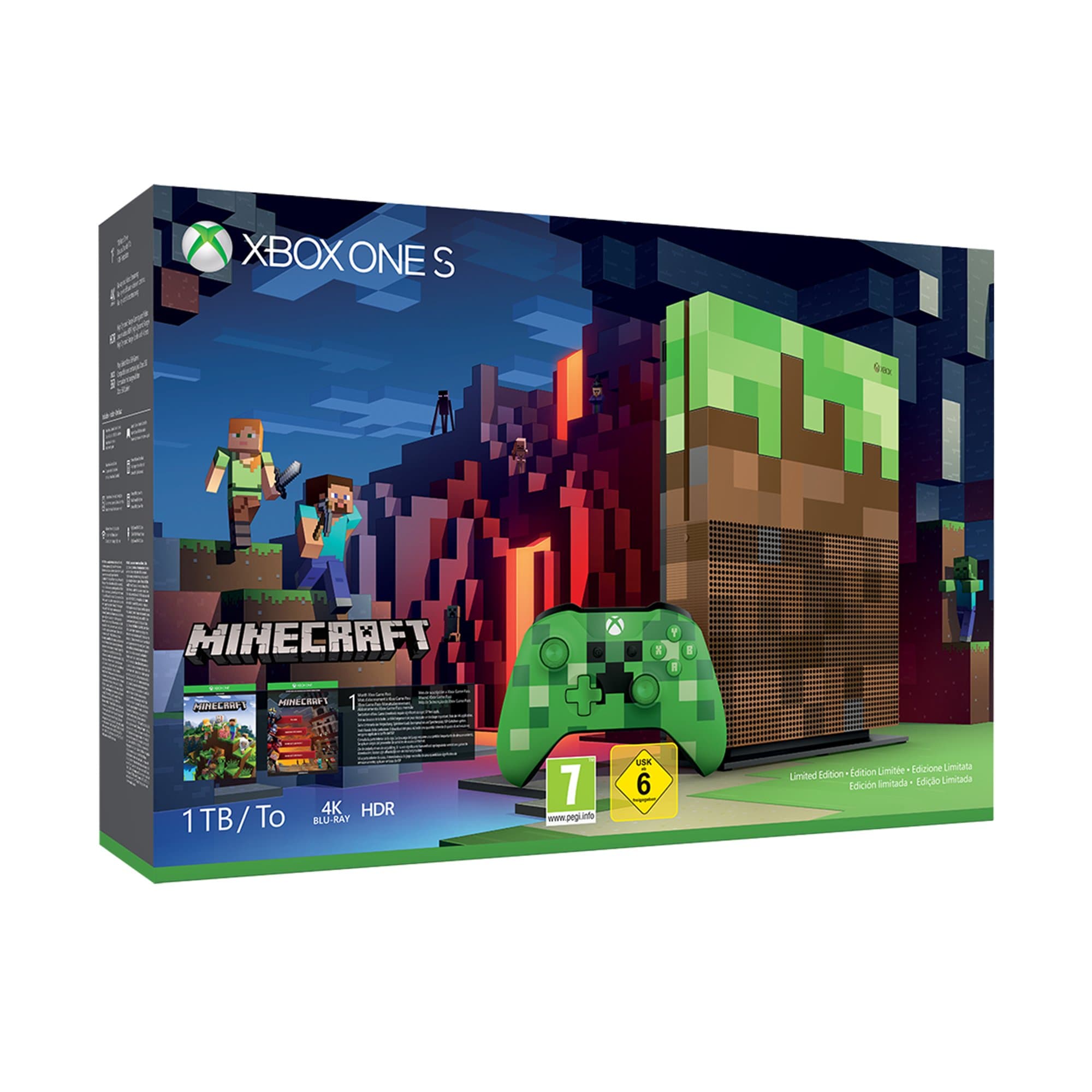 Xbox One S 1TB Konsole + Minecraft - Limited Edition Bundle