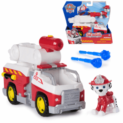PAW PATROL Fire Rescue - Marshalls Feuerwehr-Fahrzeug mit kippbarer Leiter, Geschoss-Abwurf und Marshall Hundefigur, Spielzeug für Kinder ab 3 Jahren Angebot bei HelloDeals