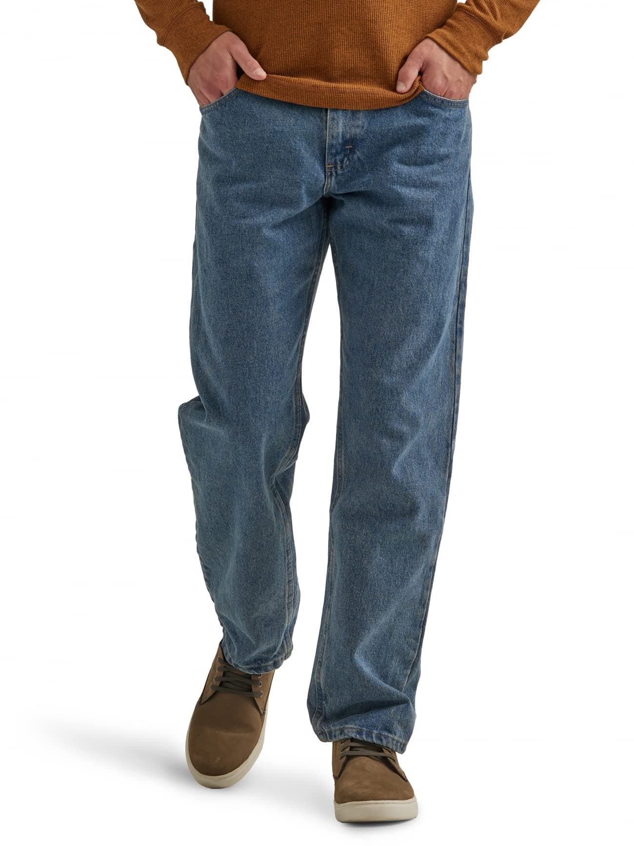 Wrangler Herren Authentics Men's Classic Relaxed Fit Flex Jeans 38W / 36L Stonewashed Angebot bei HelloDeals