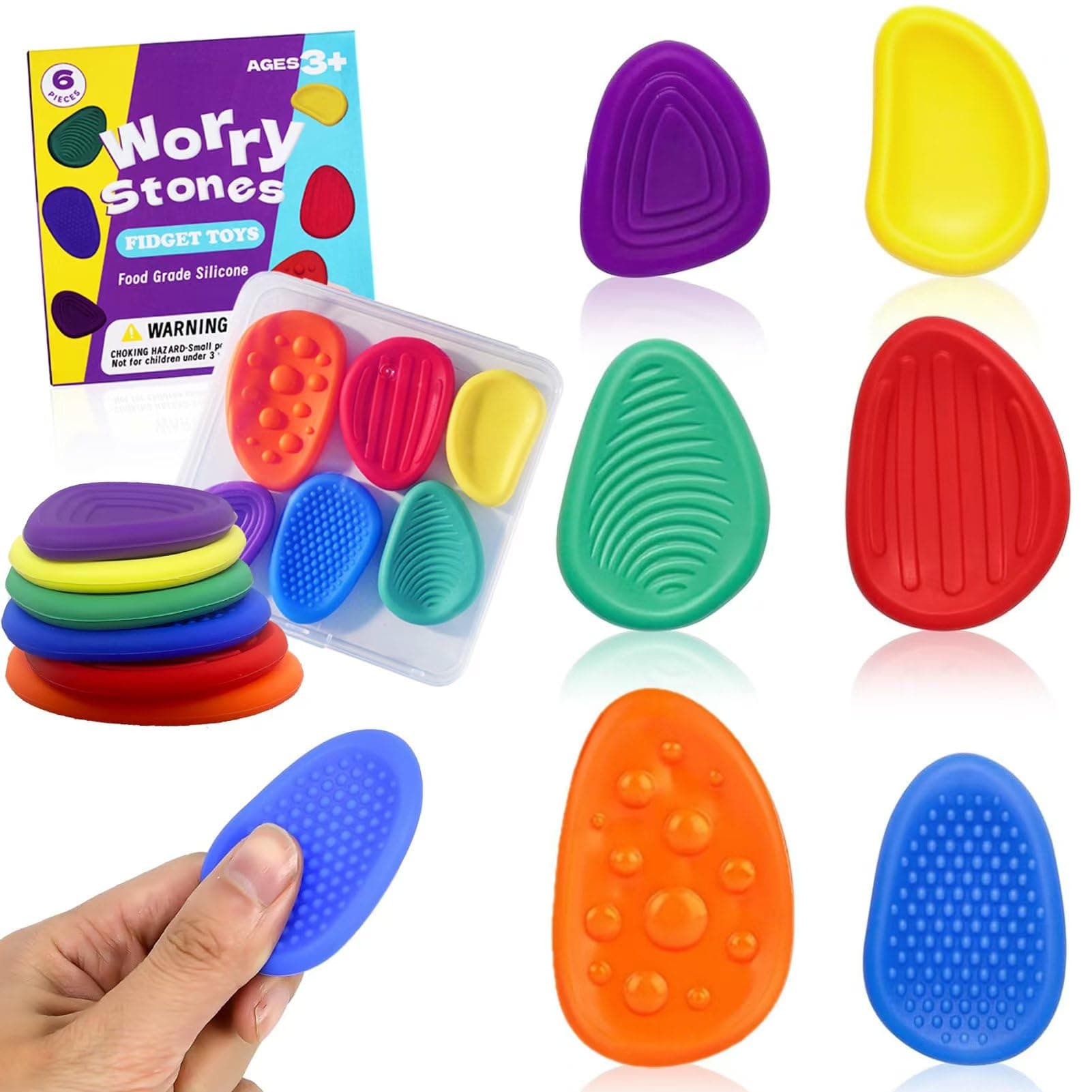 Fidget Toys Sensory Stones 6 Stück, Stressabbau Sensorik Spielzeug Anti Stress Spielzeug, Sensory Toys Für Stress, Angst, Adhs & Autismus 1 Angebot bei HelloDeals