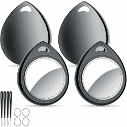 QCOQ® Air Tags 4er Pack Schwarz 2025, Schlüsselfinder & Air Tracker Tagg Kompatibel mit Apple Wo ist? App (Nur iOS), Key Finder mit Schlüsselband, Koffer-Tracker für Auto/Taschen, Austauschbarer Akku Tiefschwarz (4er Pack)​ Angebot bei HelloDeals
