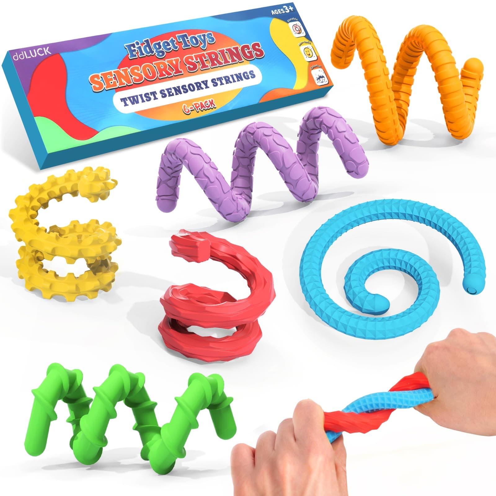 ddLUCK Fidget Toys Silikon Sensorik Stick, Sensory Spielzeug für ADHS, Anti Stress, Autismus, Stressabbau, Sensorisches Reise Kinderspielzeug Play Toy Set zur Kinder ab 3 Jahr & Erwachsene(6 Pack) Angebot bei HelloDeals