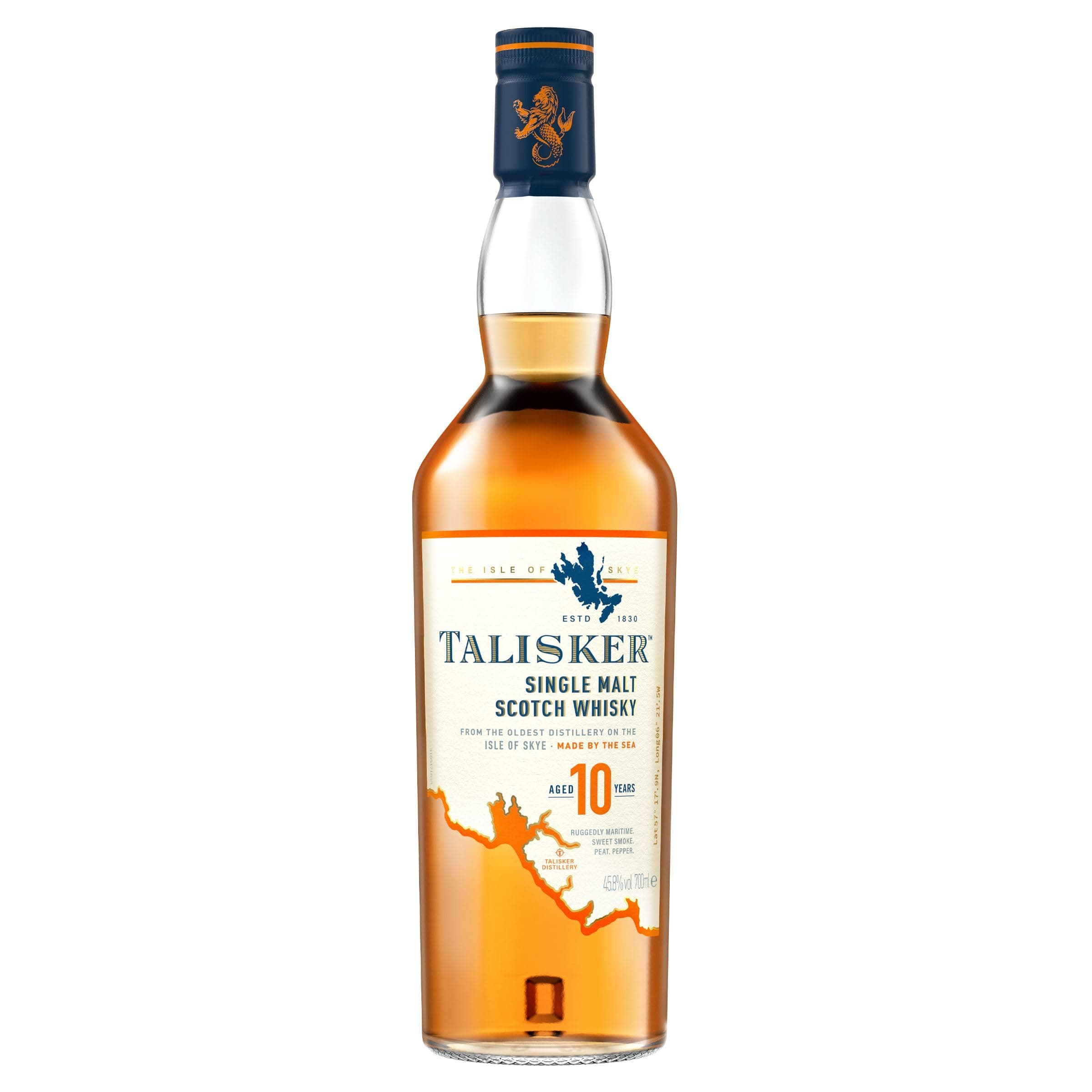 Talisker 10 Jahre, aromatischer Single Malt Scotch Whisky, mit Geschenkverpackung, handverlesen von der schottischen Insel Skye, 45,8% vol, 700ml Einzelflasche Angebot bei HelloDeals