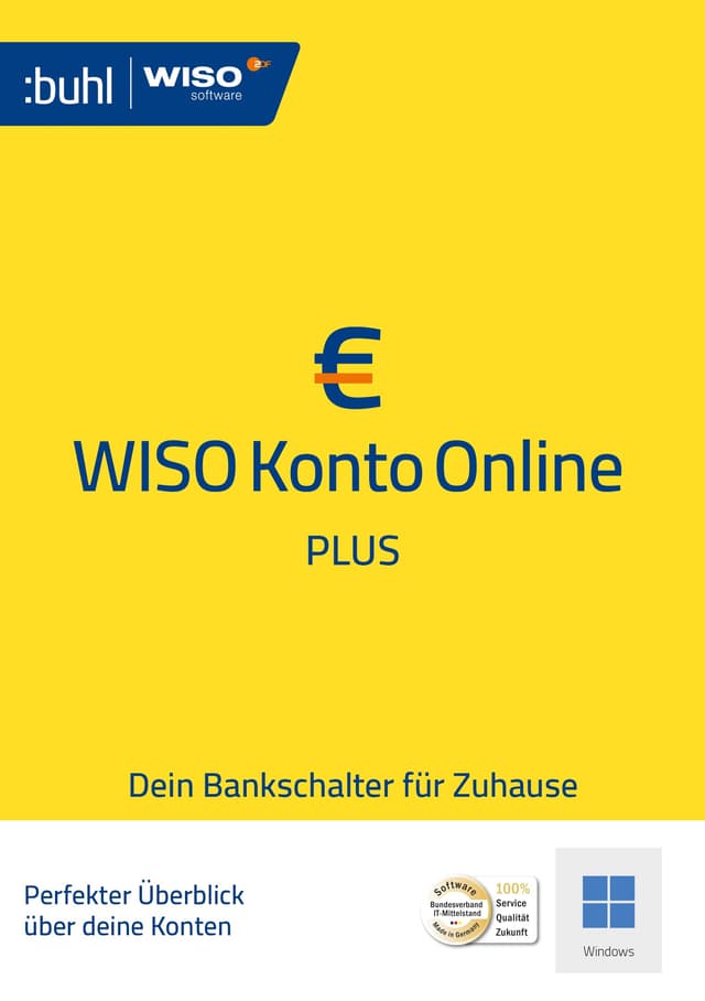 WISO Konto Online Plus 2026 | Ein Online-Banking für alle Konten | Besserer Überblick über Ihre Finanzen | Plus: Mehr Auswertungen, Verwaltungsmöglichkeiten, uvm. | Windows Download | Updates bis 2028 PC Aktivierungscode per Email WISO Konto Online Plus 2