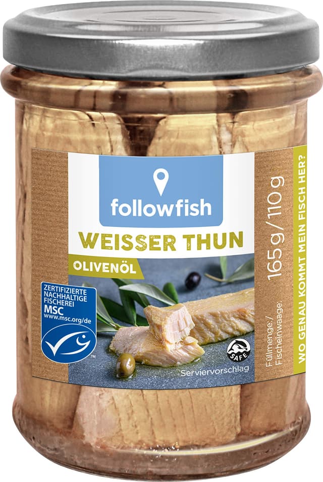 Followfish Weißer Thun in Bio-Olivenöl, 165 g 165 g (1er Pack)