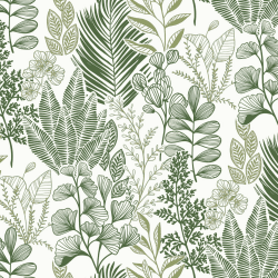 Fiula Selbstklebende Tapete Klebefolie Möbel Blätter Tropical 41CMx10M Möbelfolie Selbstklebend Blumentapete Vinyl Wasserdicht DIY Wandbelag für Wohnzimmer Schlafzimmer Weiß Grün Wallpaper 0W x 10L m Weiß Grün Angebot bei HelloDeals