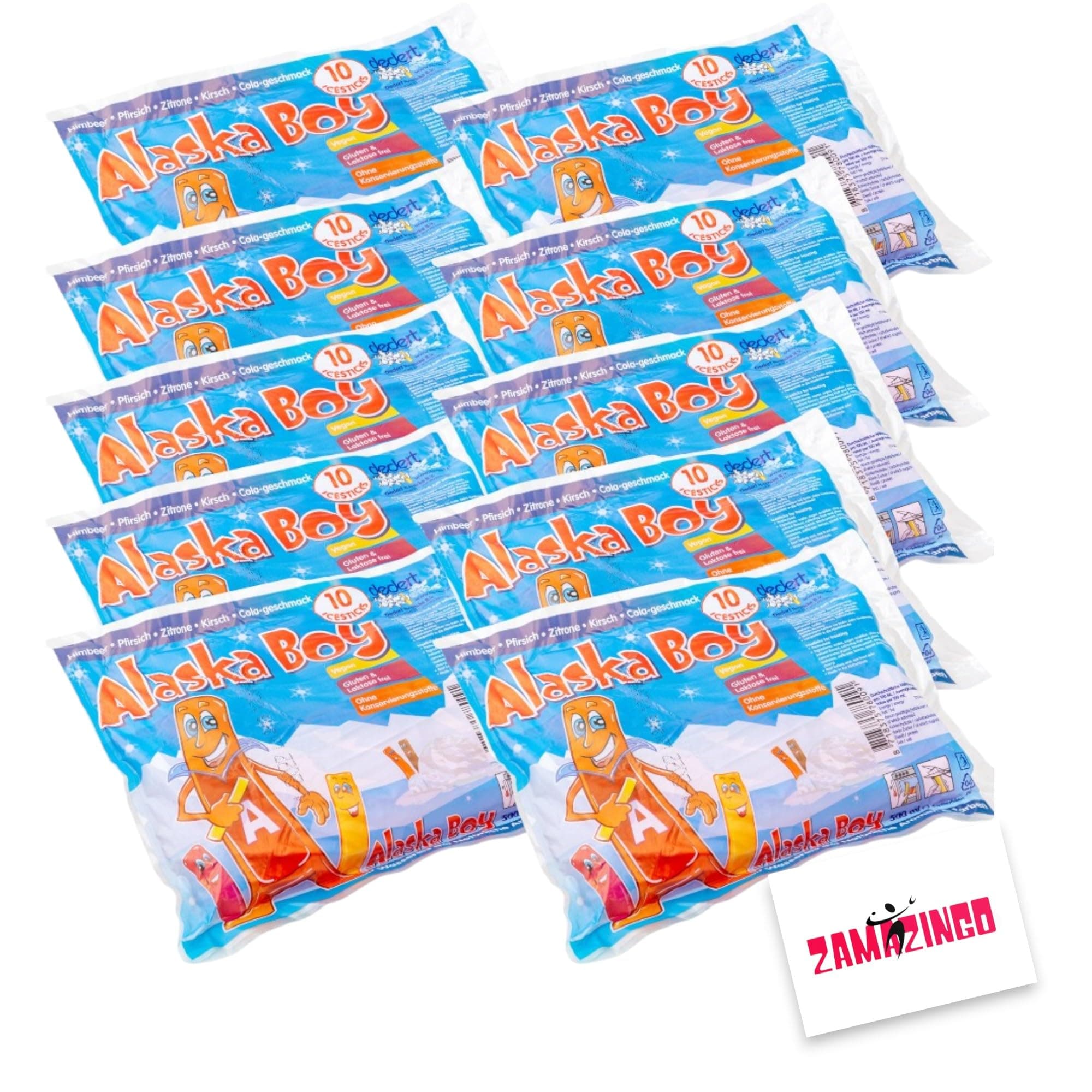 Alaska Boy Wassereis | VEGAN | 10 x 50ml (10er Pack) | Stangeneis für den Sommer, Einfrieren & genießen + Zama4Zingo Karte (Wassereis Mix) Wassereis Mix 10er Pack Angebot bei HelloDeals